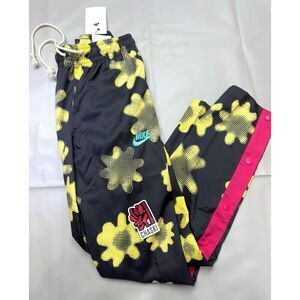 Nike Black and Yellow Floral Joggers